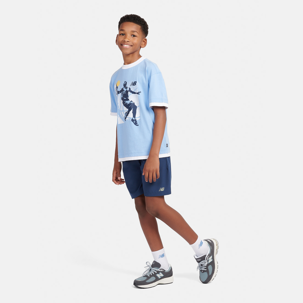 Gyerek póló New Balance LAKB0155ELE – kék