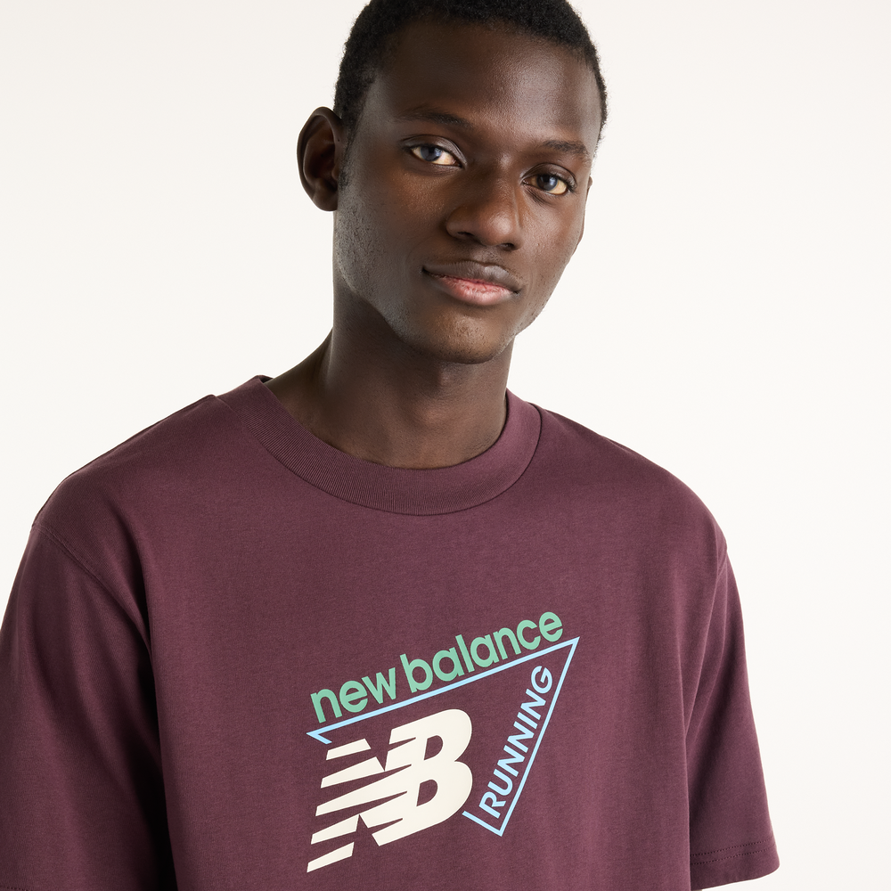 Férfi póló New Balance Classic Tri-Logo – bordó