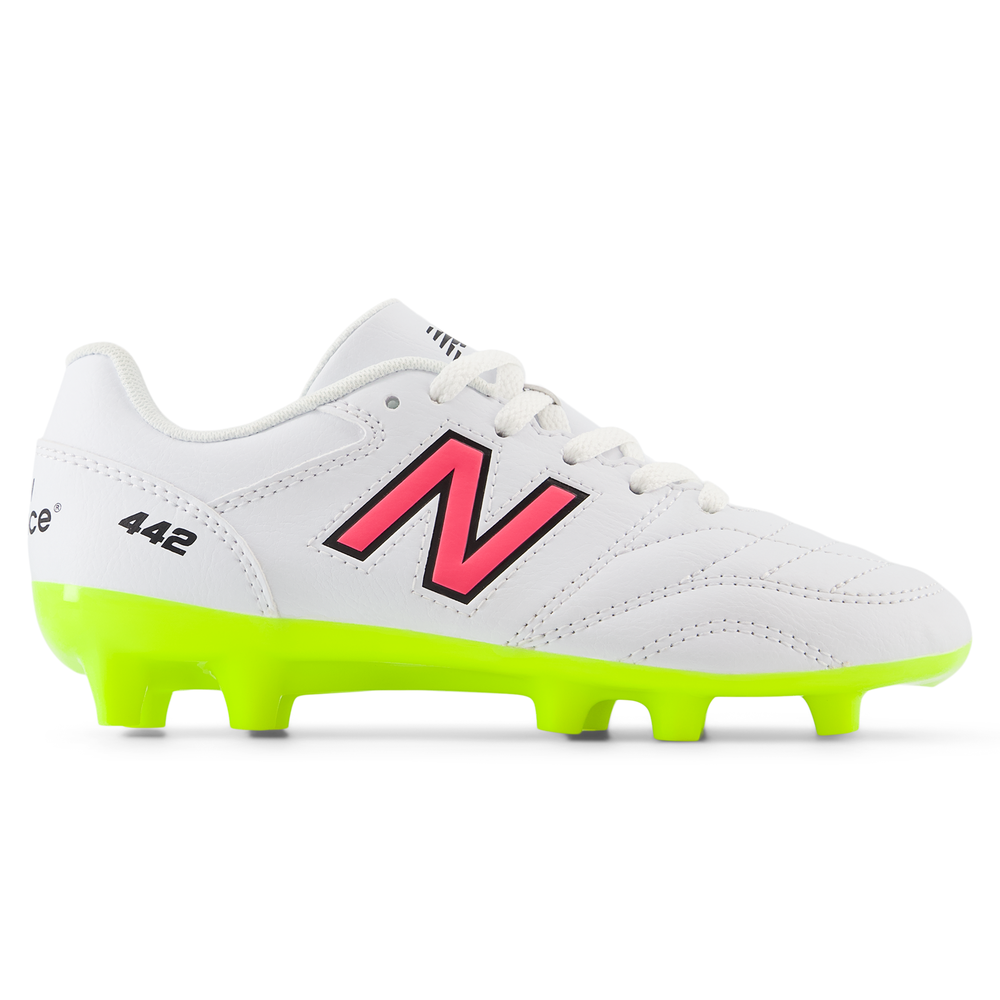 Gyermek focicipő New Balance 442 ACADEMY JNR FG V2 JS43FWH2 – fehér