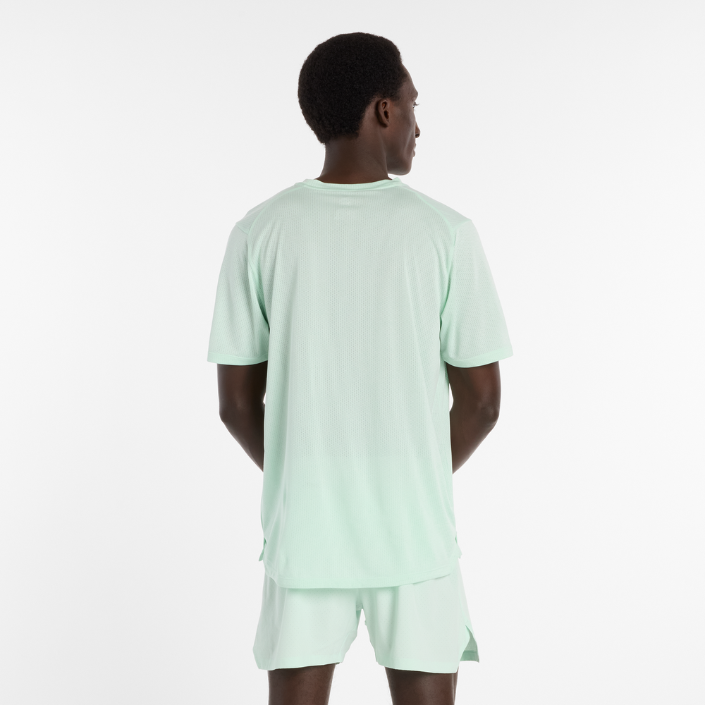 Férfi futópóló New Balance MT41253AB8 – menta