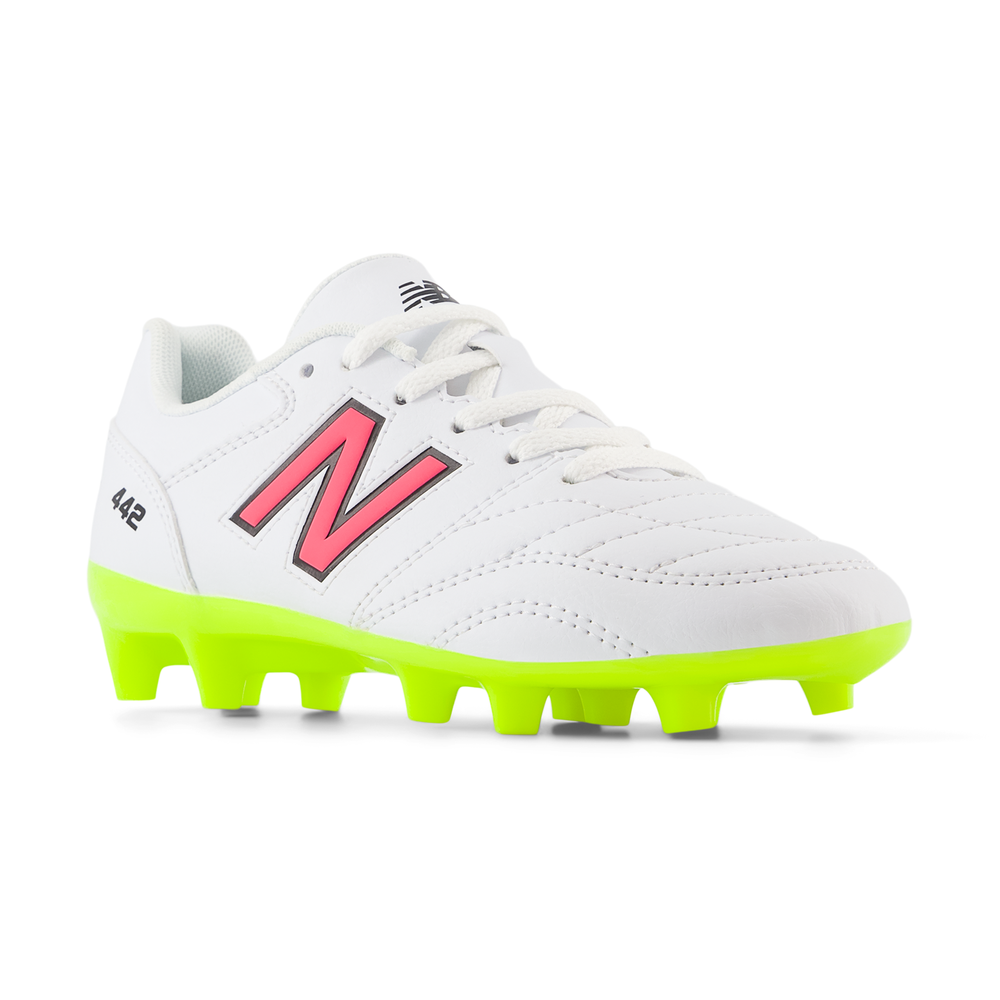 Gyermek focicipő New Balance 442 ACADEMY JNR FG V2 JS43FWH2 – fehér