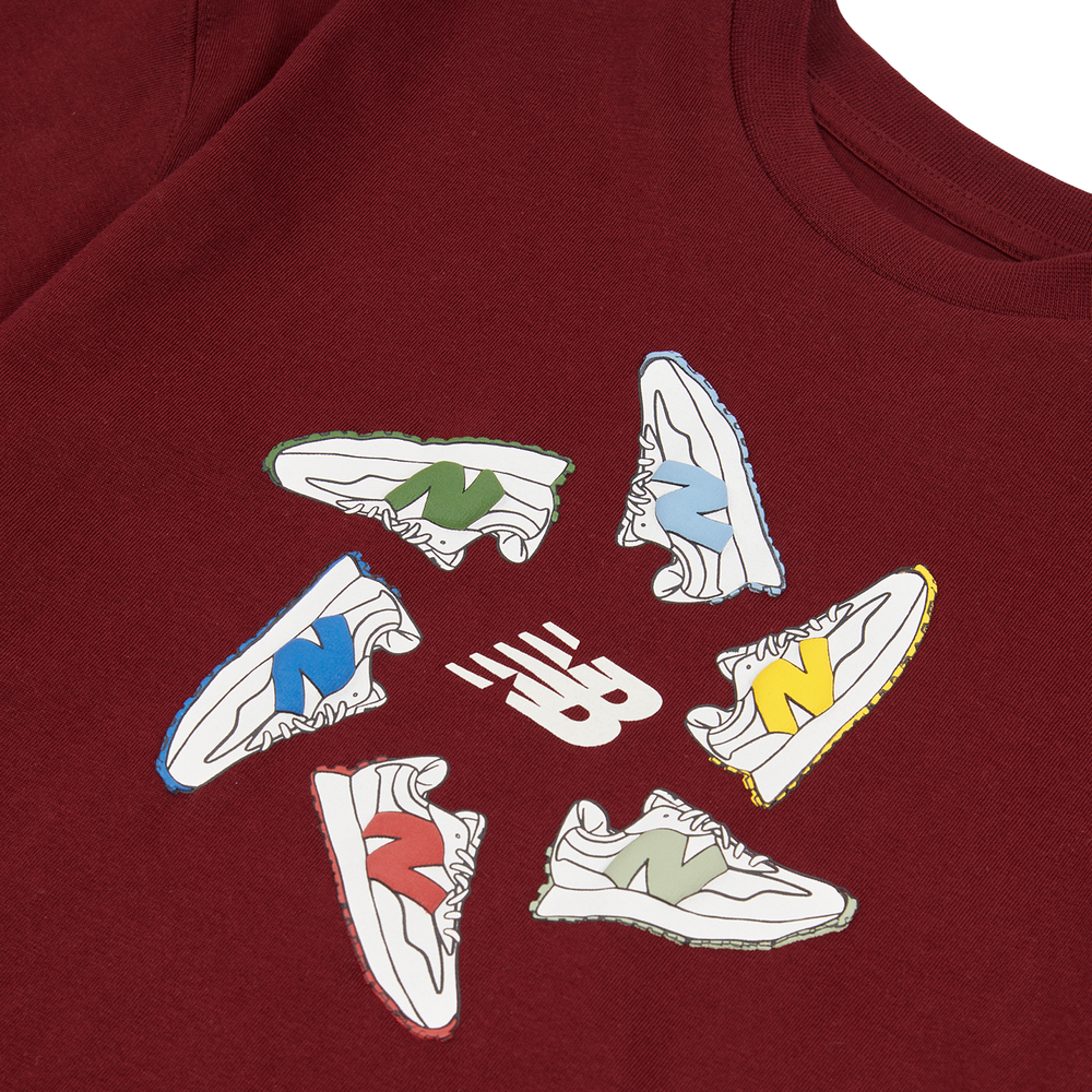 Gyerek póló New Balance LAKB0340MHB – bordó