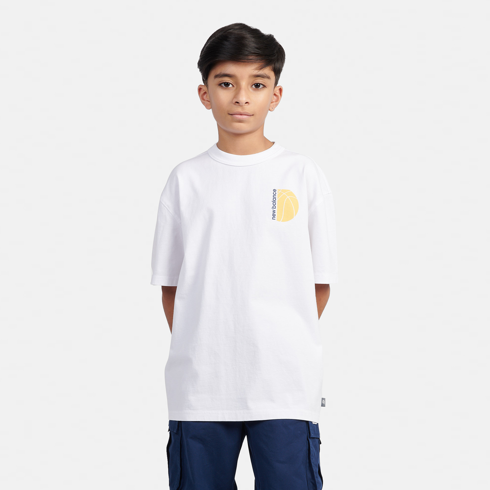 Gyerek póló New Balance LAKB0157BWE – fehér