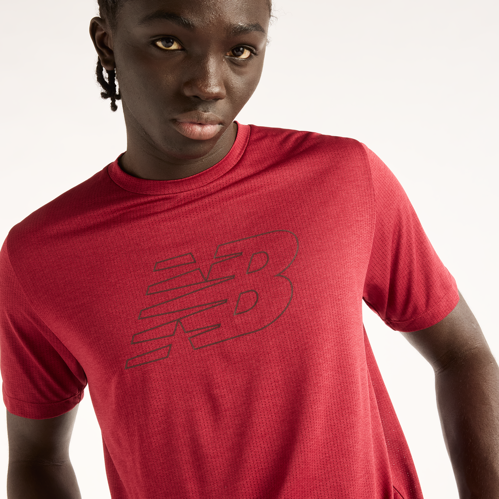 Férfi futópóló New Balance RC Essential Graphic – piros