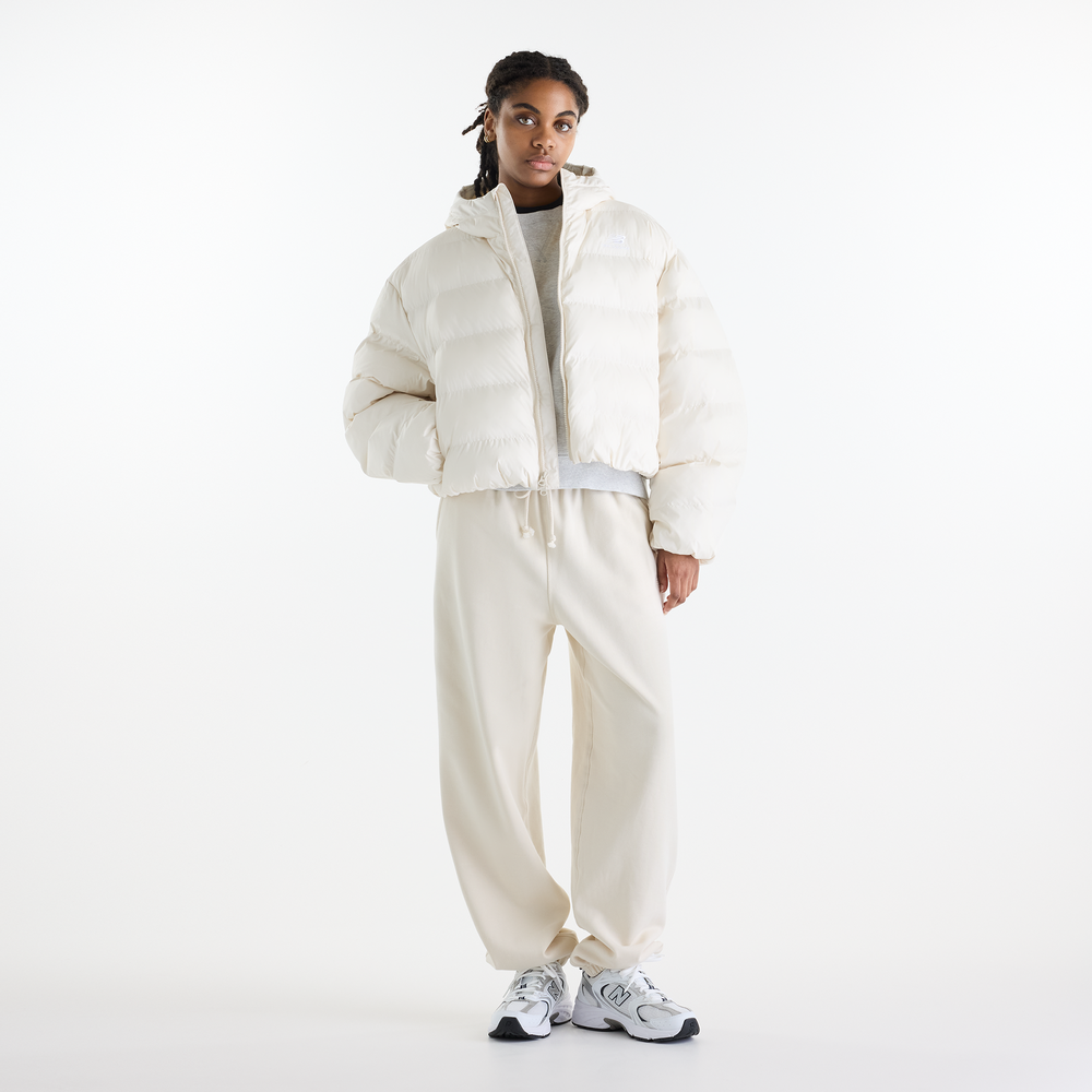 Női kabát New Balance Boston Puffer – bézs