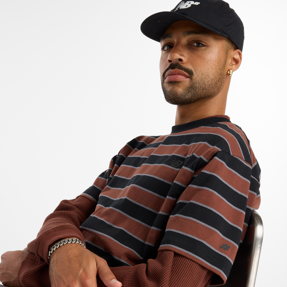 Férfi póló New Balance Numeric MT53700BK – barna