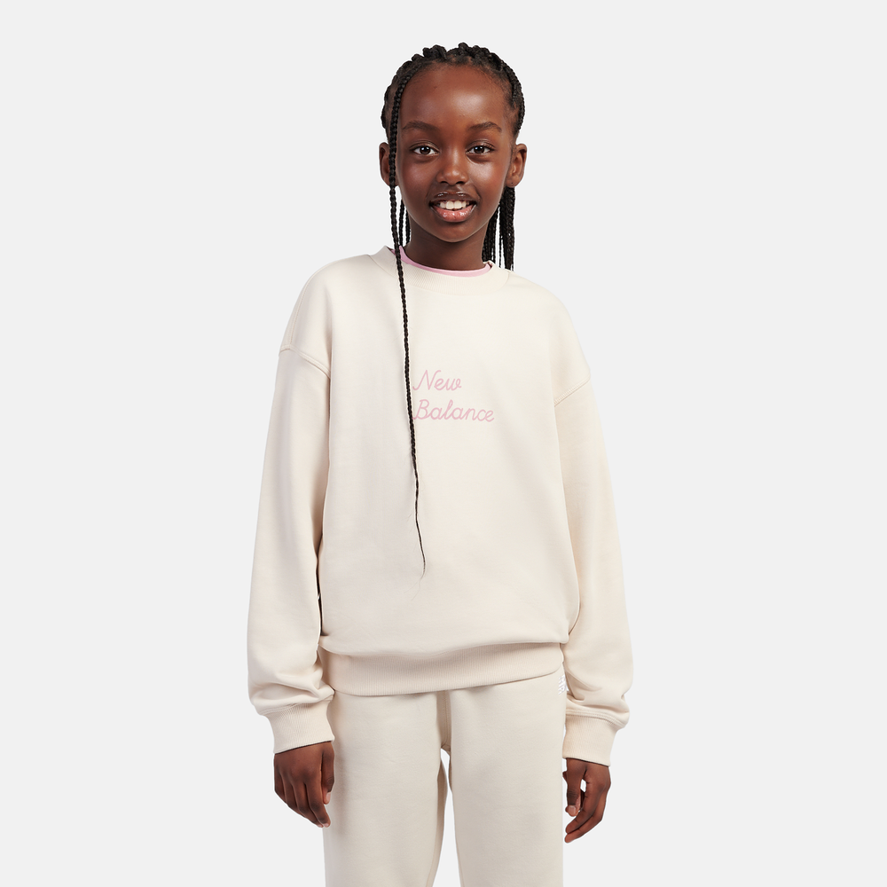 Gyerek pulóver New Balance LAKG0203BIS – bézs