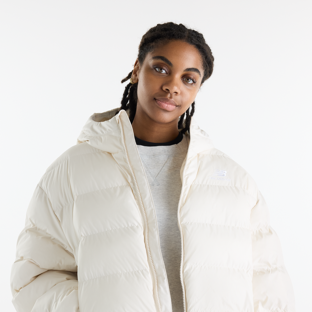 Női kabát New Balance Boston Puffer – bézs