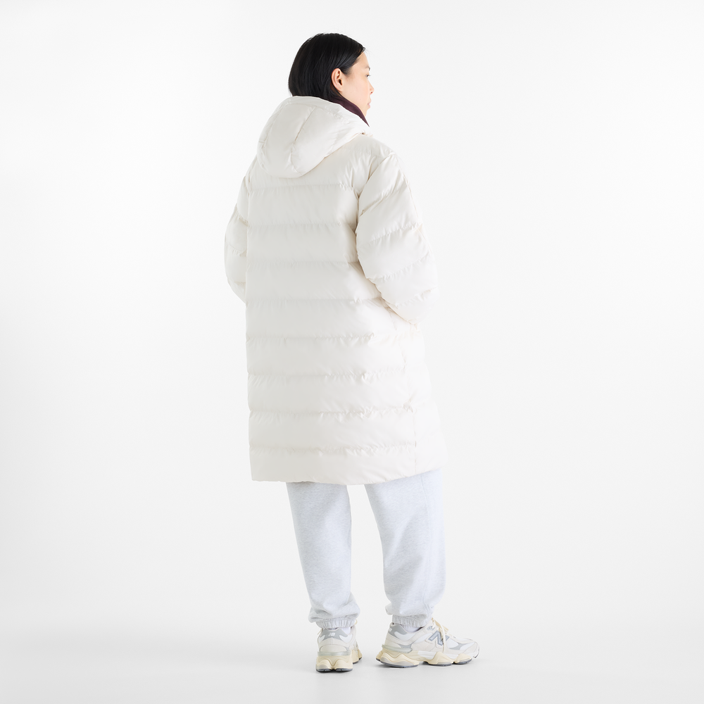 Női kabát New Balance Boston Long Puffer – bézs
