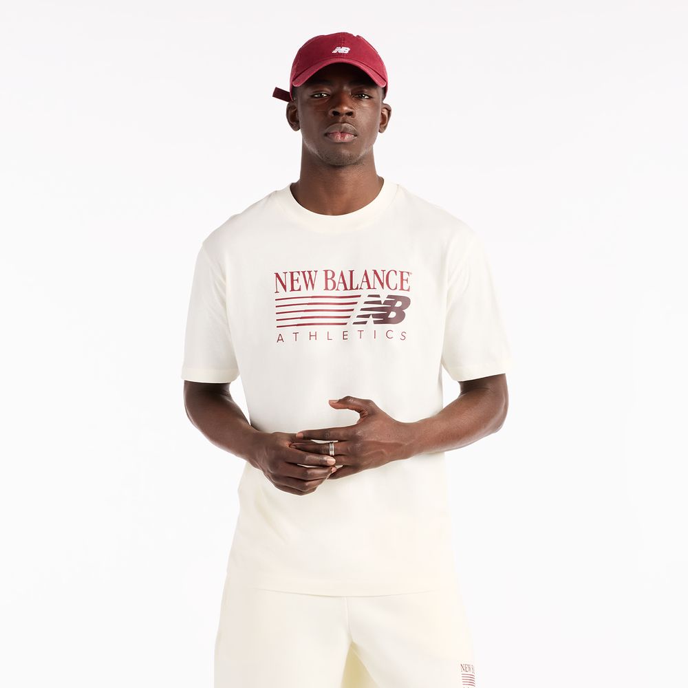 Férfi póló New Balance MT62U0E0AGA – bézs
