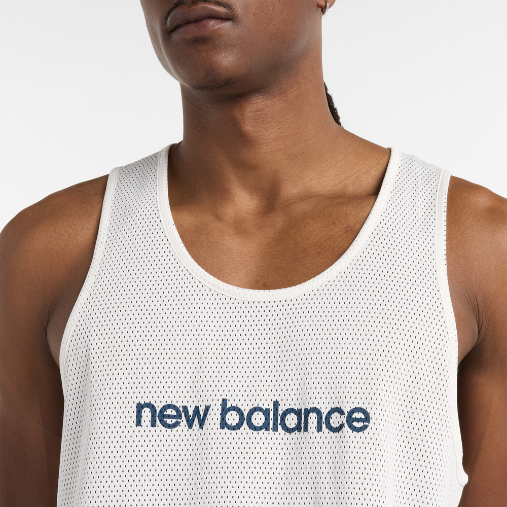 Férfi futópóló New Balance MT51608BK – fehér