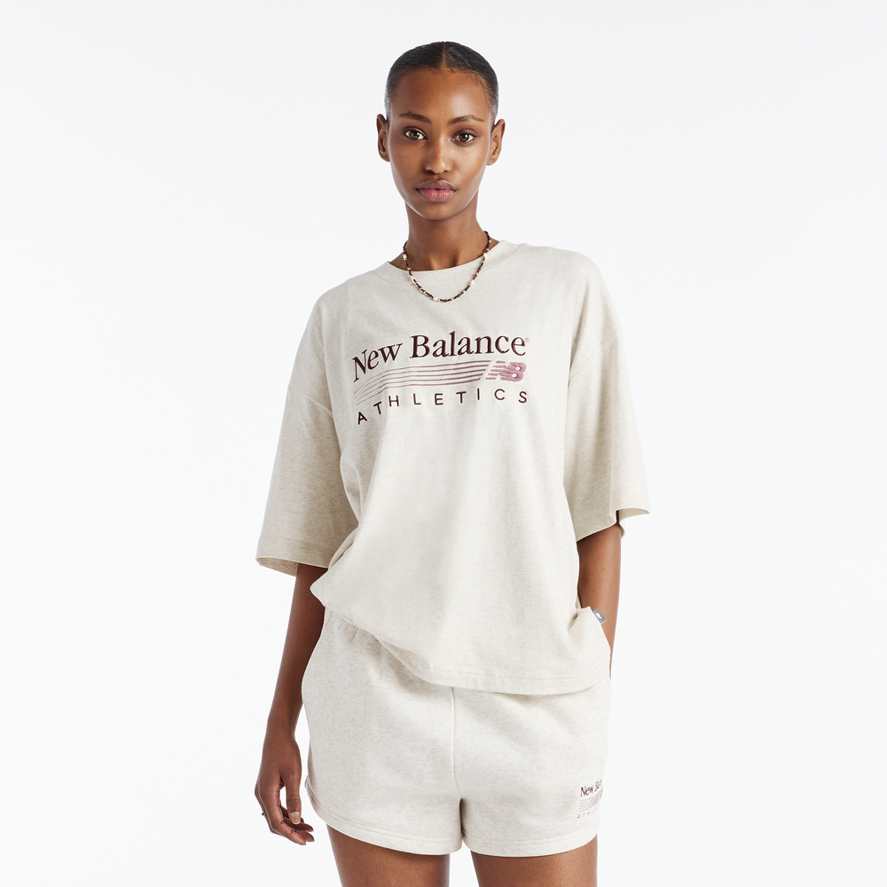 Női póló New Balance WT6297MKLIT – bézs