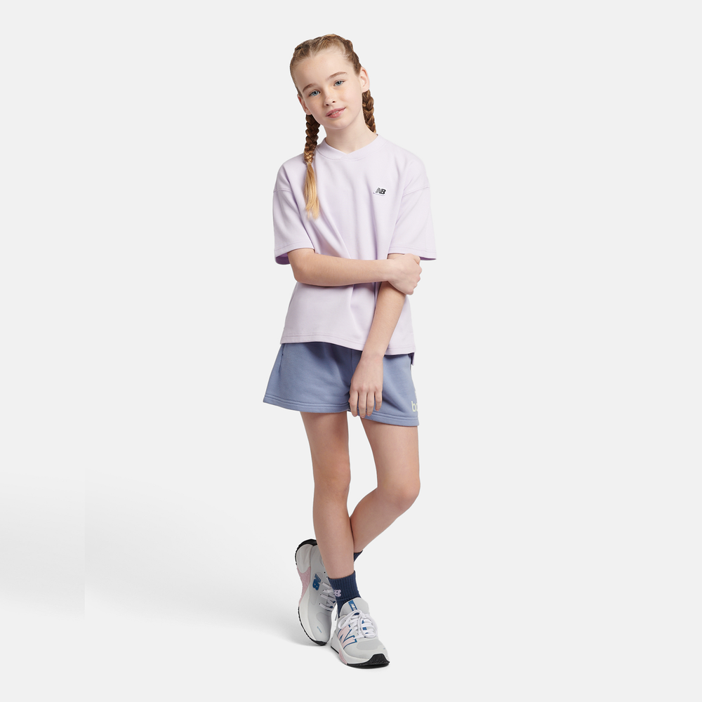 Gyerek póló New Balance LAKG0135RIG – lila