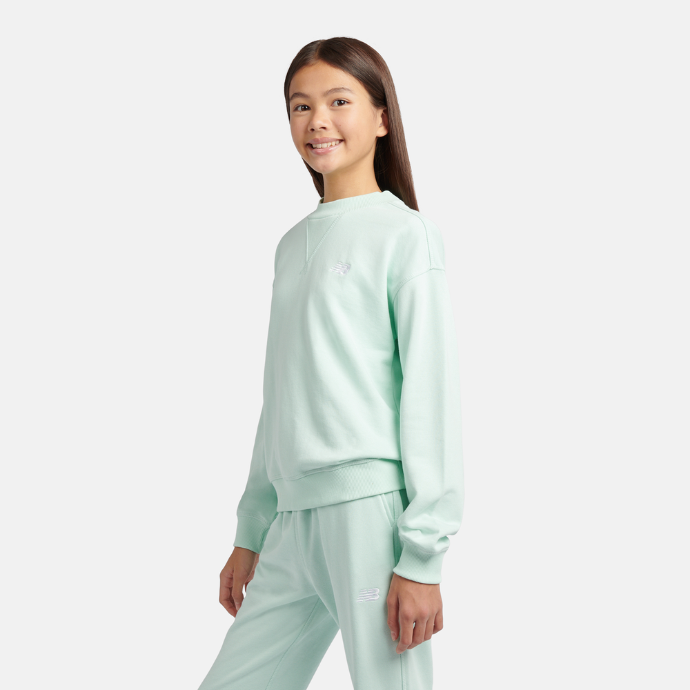 Gyerek pulóver New Balance LAKG0055COJ – menta
