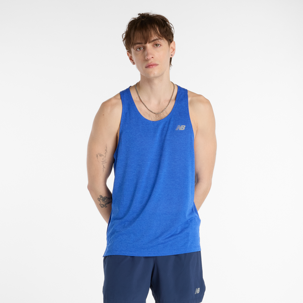Férfi futópóló New Balance MT41250BEA – kék