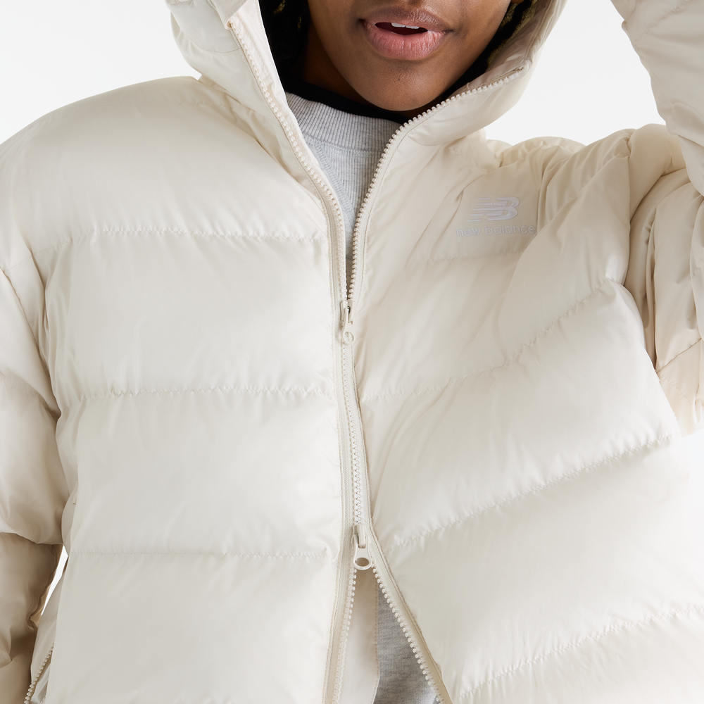 Női kabát New Balance Boston Puffer – bézs