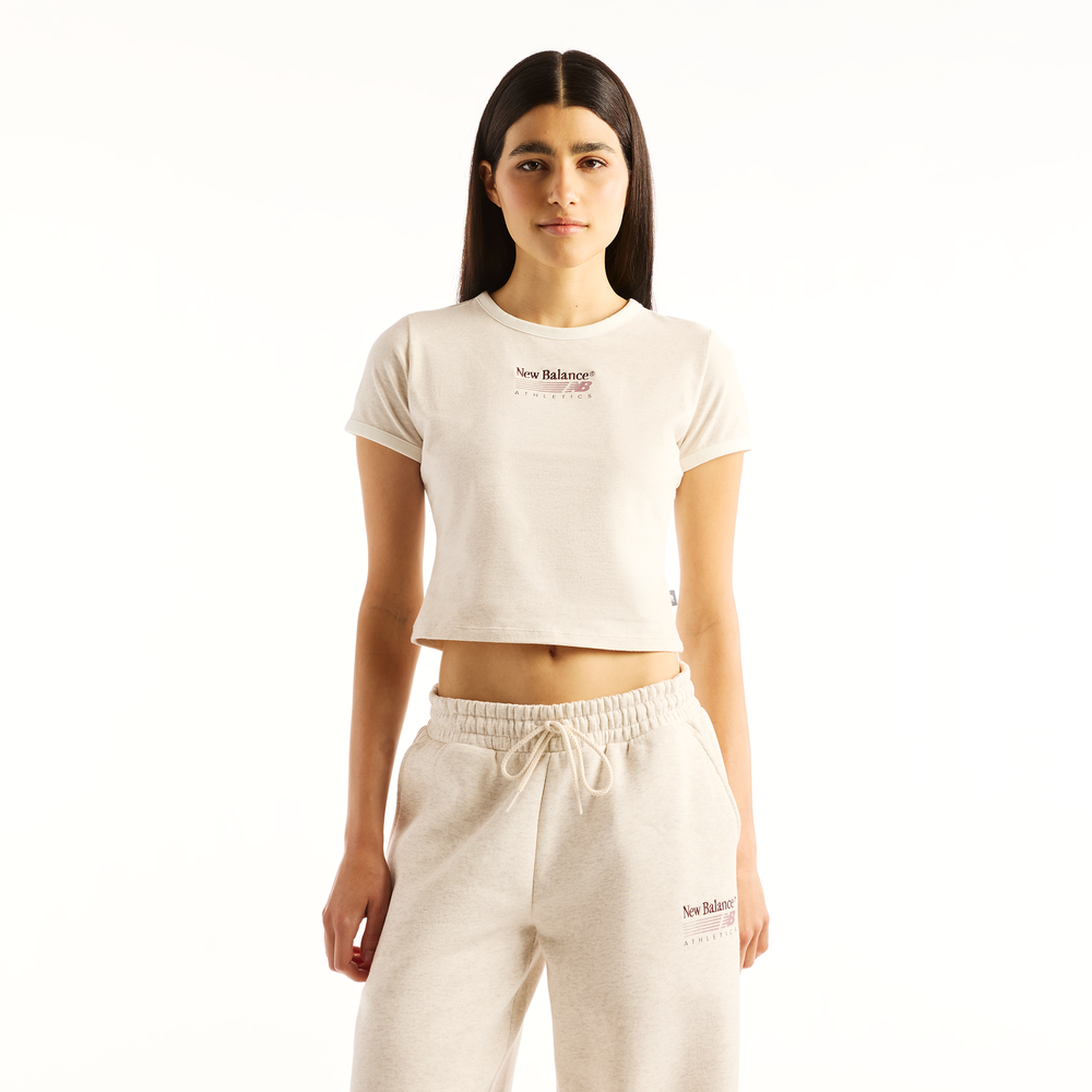 Női póló New Balance WT62O4MBLIT – bézs