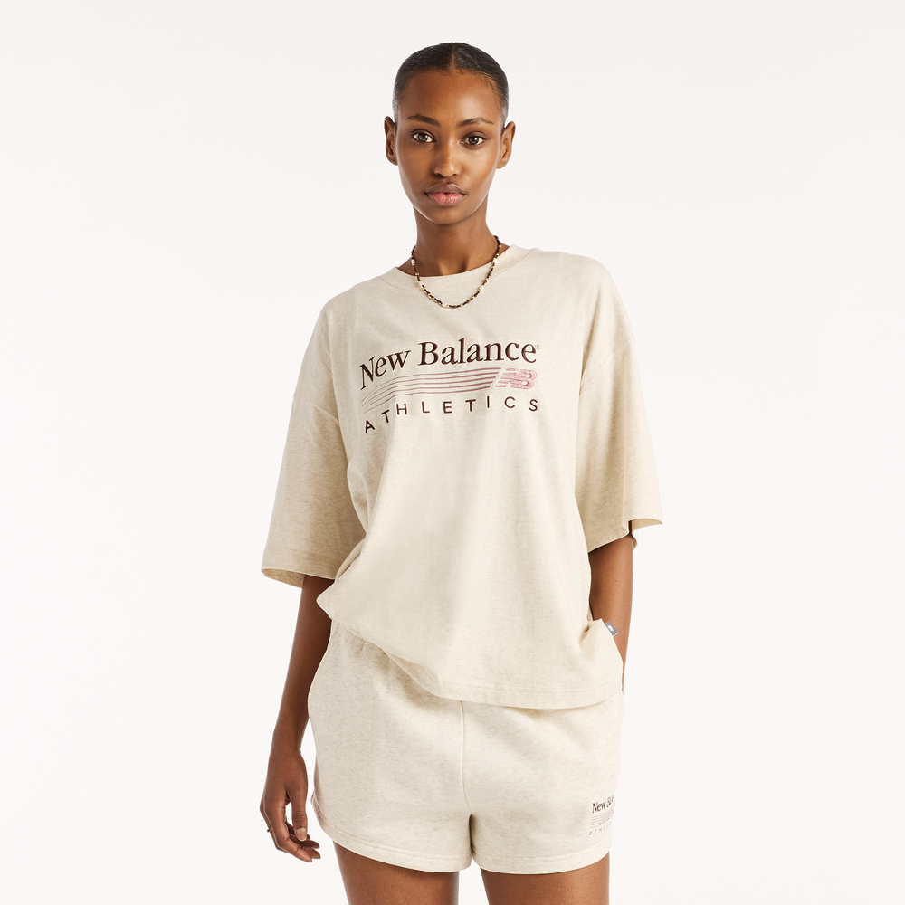 Női póló New Balance WT6297MKLIT – bézs