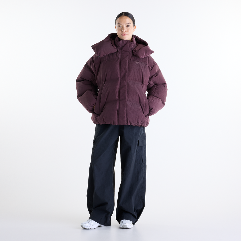 Női kabát New Balance Premium Puffer – bordó