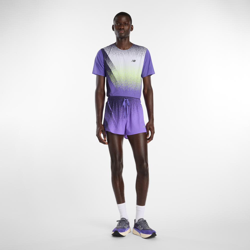 Férfi futónadrág New Balance MB6140TLEPU – lila