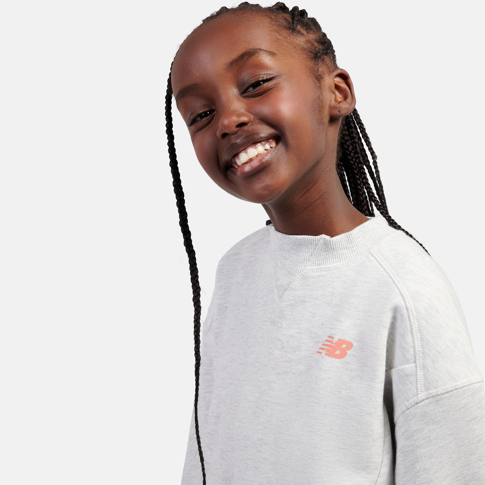 Gyerek pulóver New Balance LAKG0205AHH – szürke