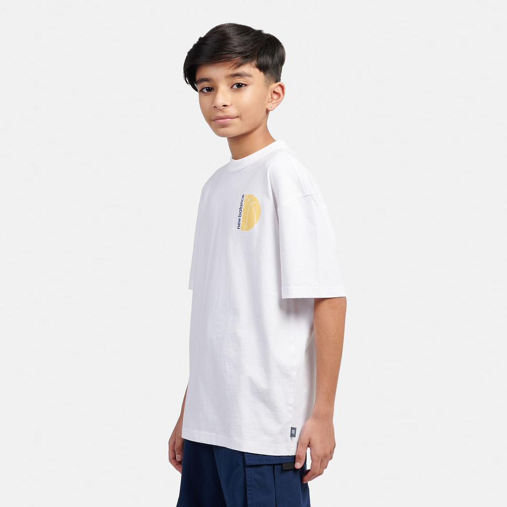Gyerek póló New Balance LAKB0157BWE – fehér