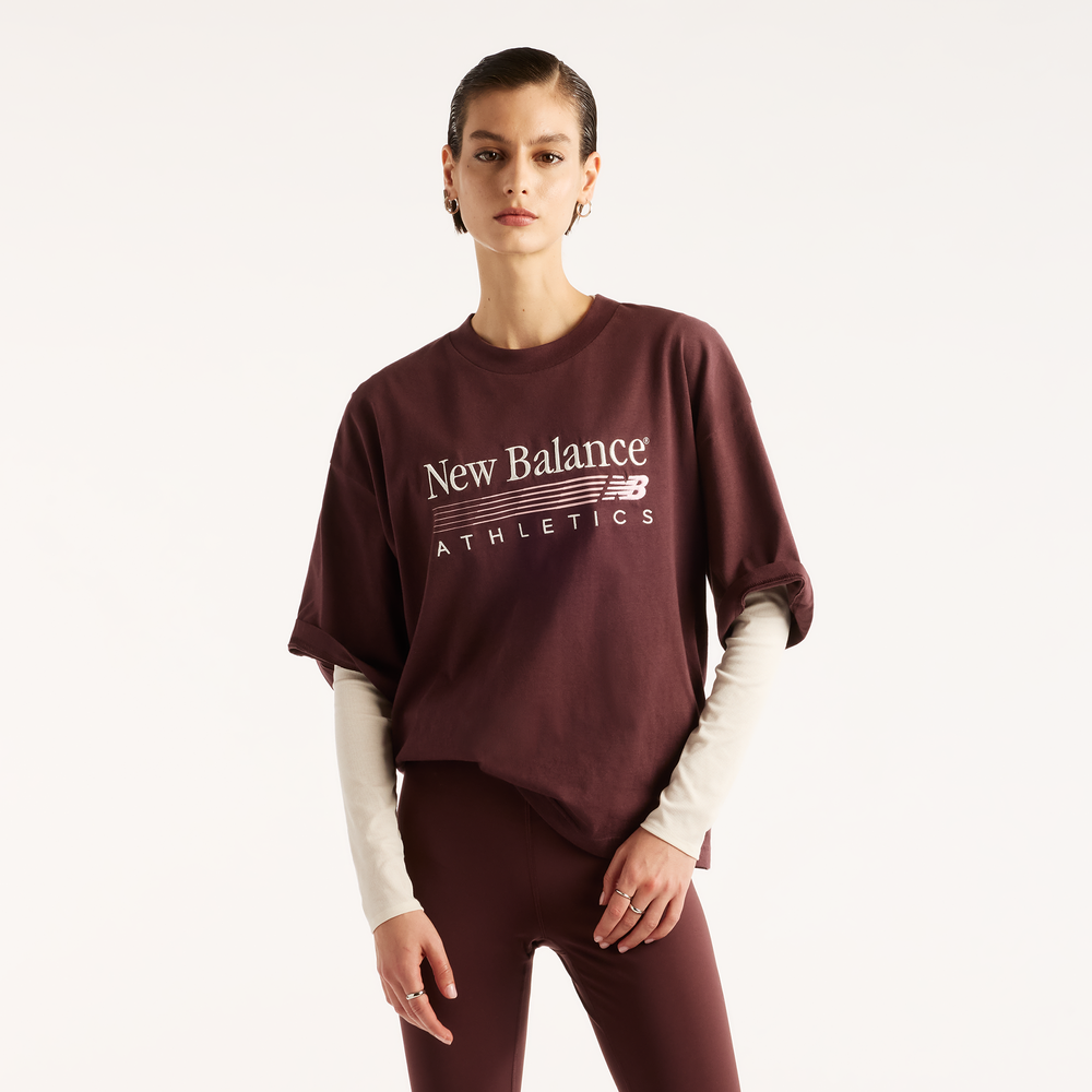 Női póló New Balance WT6297MKYLR – bordó