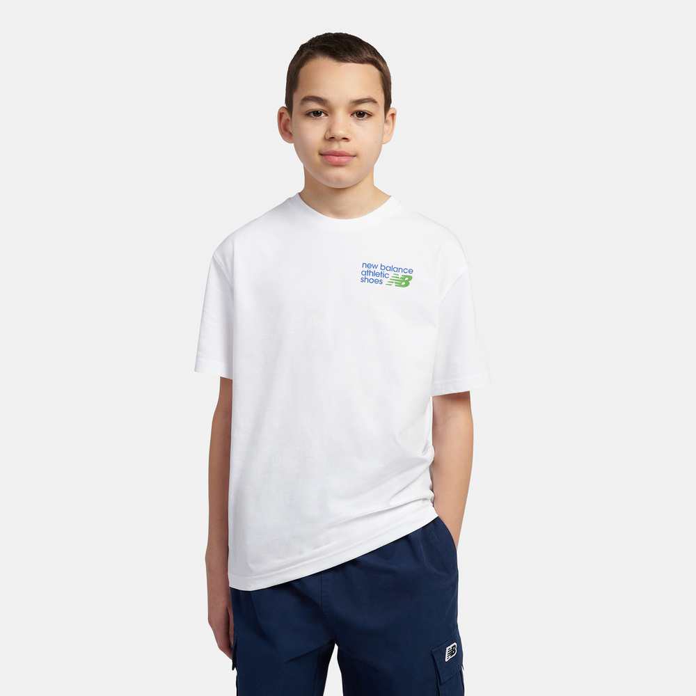 Gyerek póló New Balance LAKB0295BWE – fehér