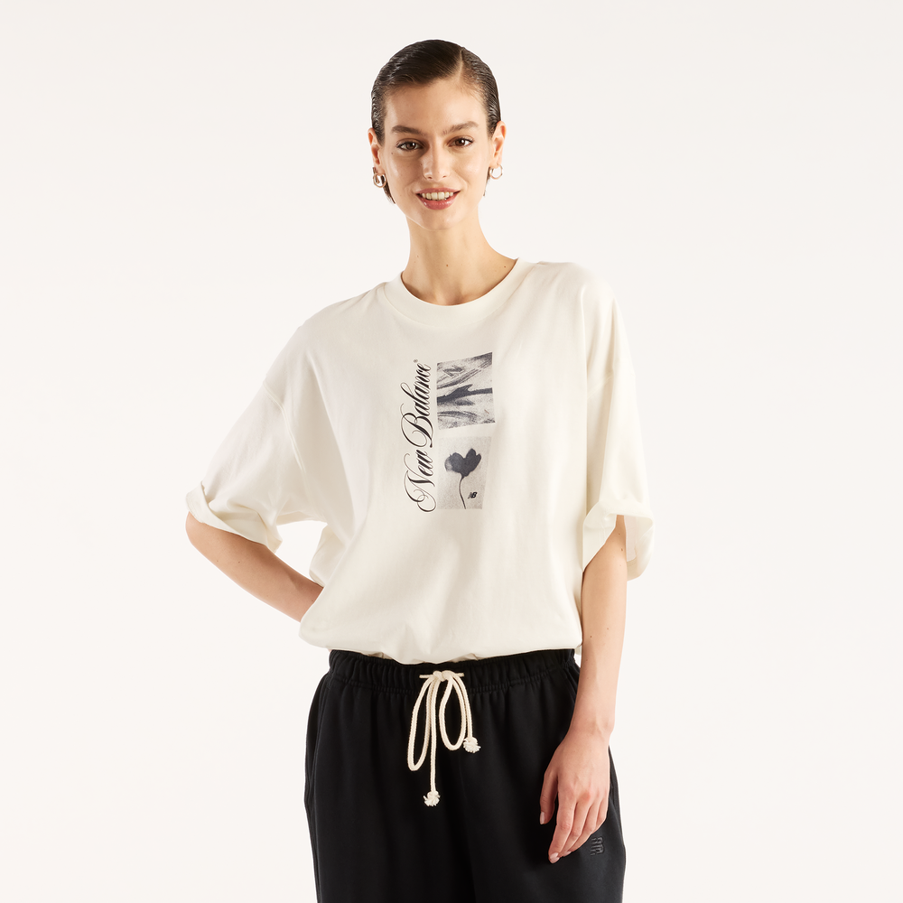 Női póló New Balance WT62X7Z9SST – bézs