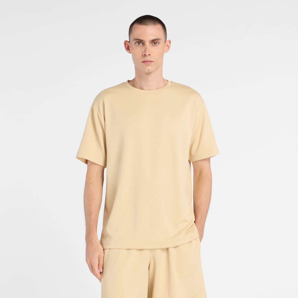 Férfi futópóló New Balance MT6100FRABC– sárga