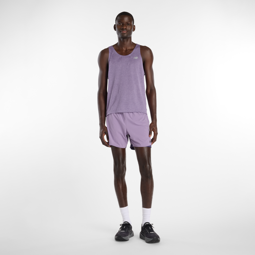 Férfi futópóló New Balance MT41250AB7 – lila