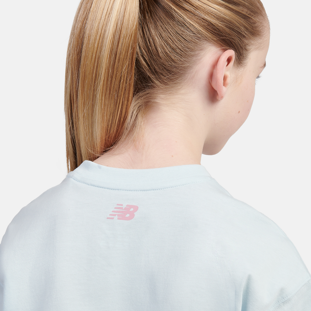 Gyerek póló New Balance LAKG0192FRL – kék