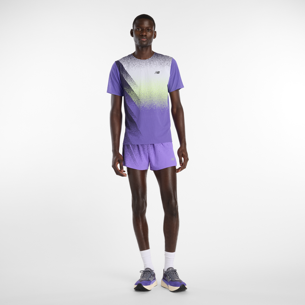 Férfi futópóló New Balance MT61Q7IDEPU – lila