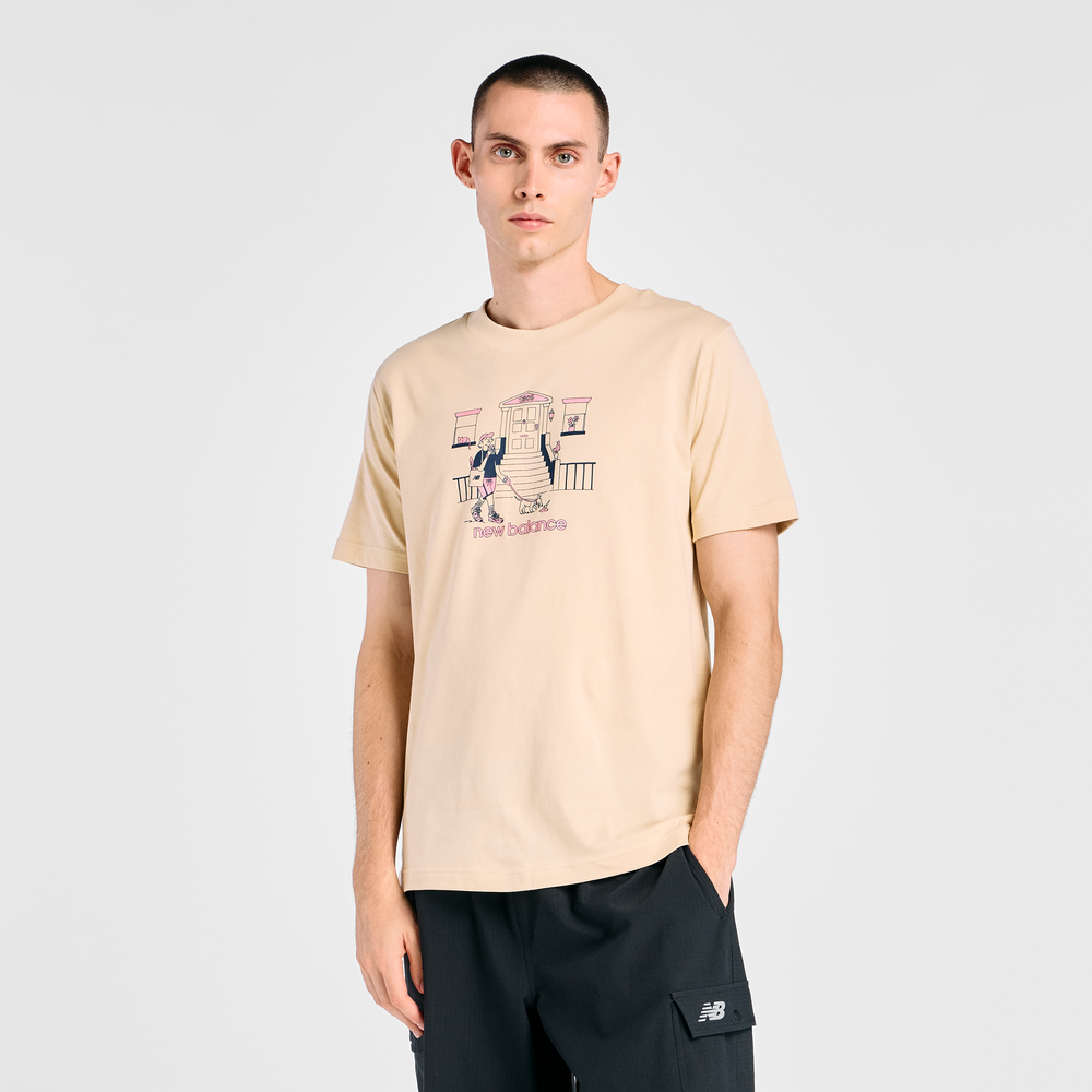 Férfi póló New Balance MT61Y0XJABC – bézs