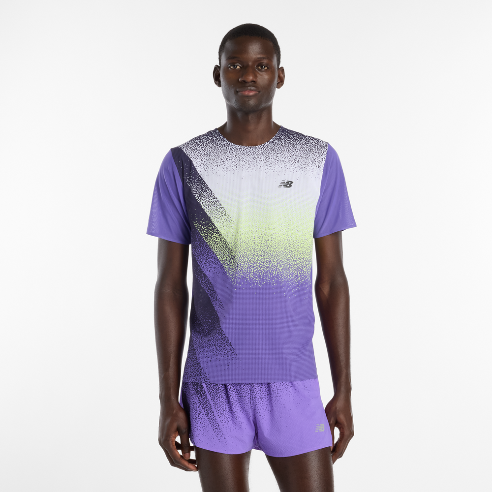 Férfi futópóló New Balance MT61Q7IDEPU – lila