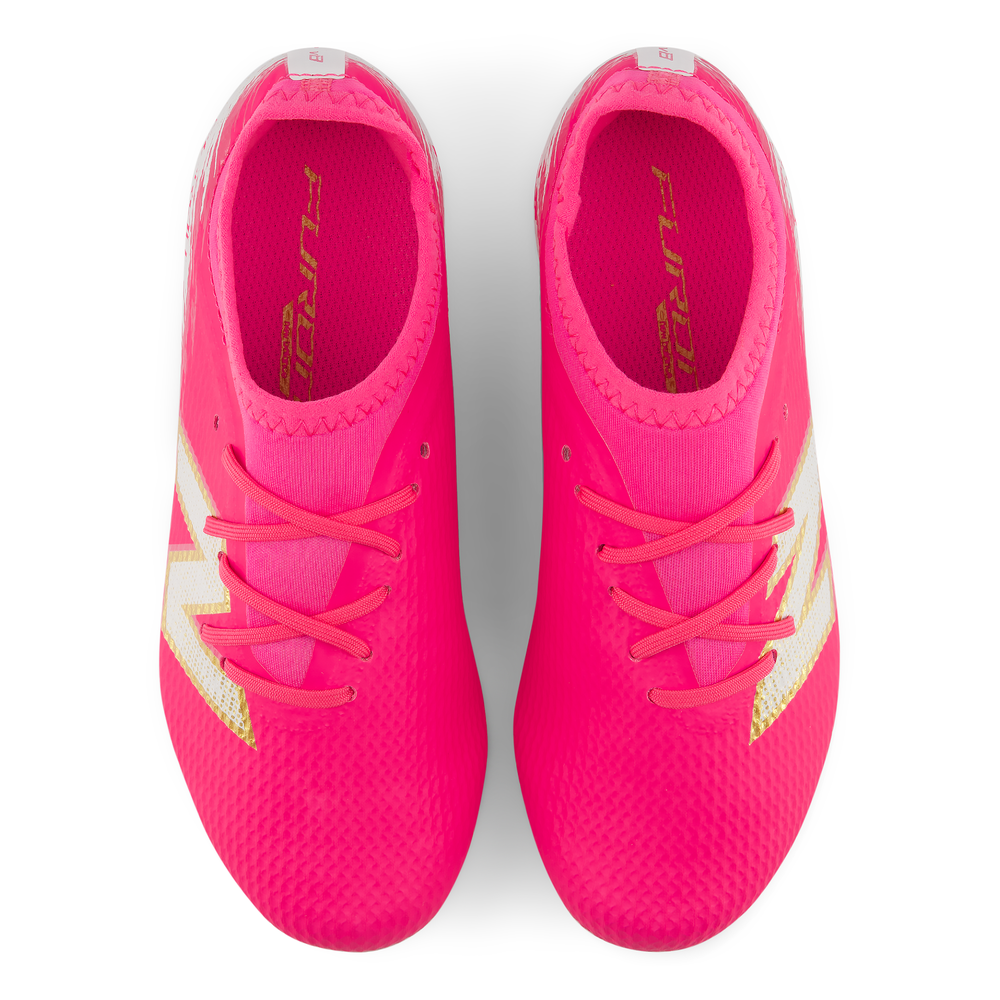 Gyermek focicipő New Balance FURON TEAM JNR FG V8 YF3F6WF – rózsaszín