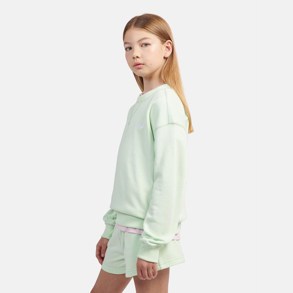 Gyerek pulóver New Balance LAKG0055MEW – menta