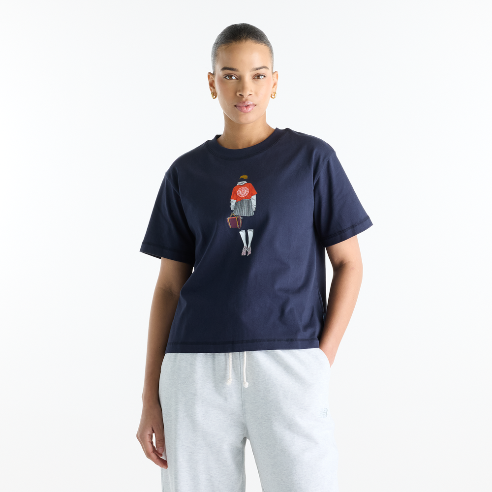 Női póló New Balance WT62K2W4DNT – sötétkék