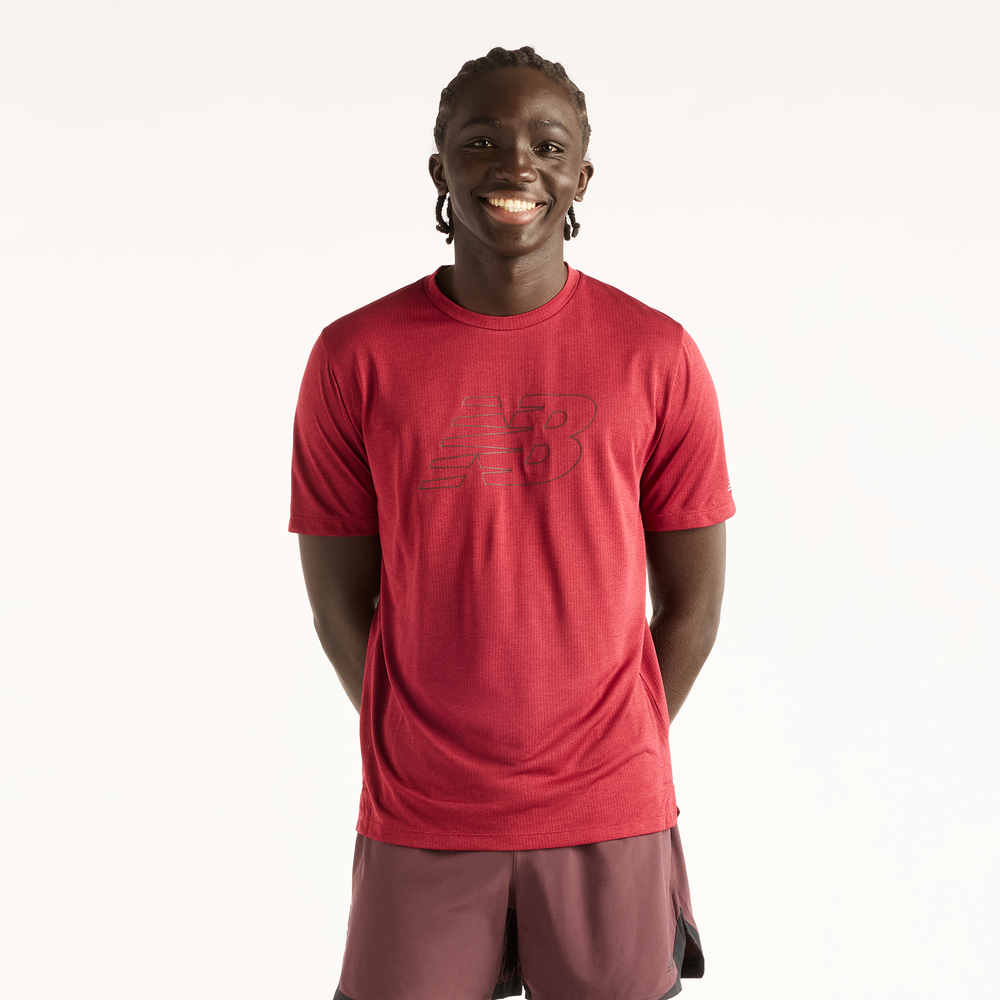 Férfi futópóló New Balance MT61W7RRPDR – piros
