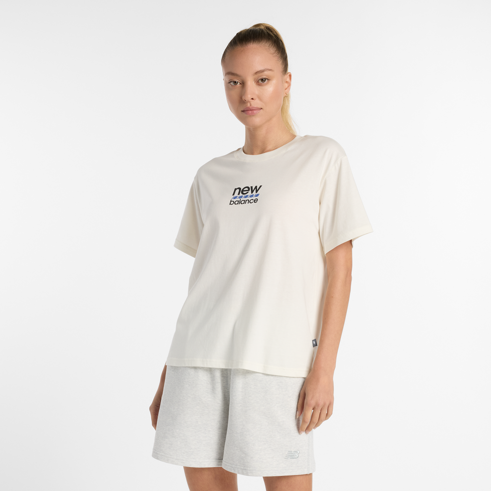 Női póló New Balance WT51541SST – bézs