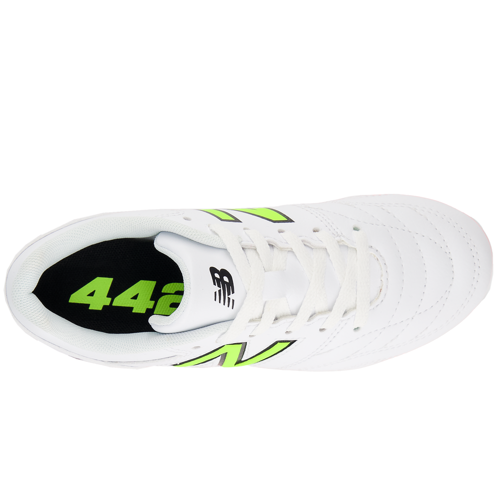 Gyermek focicipő New Balance 442 ACADEMY JNR FG V2 JS43FIB2 – fehér