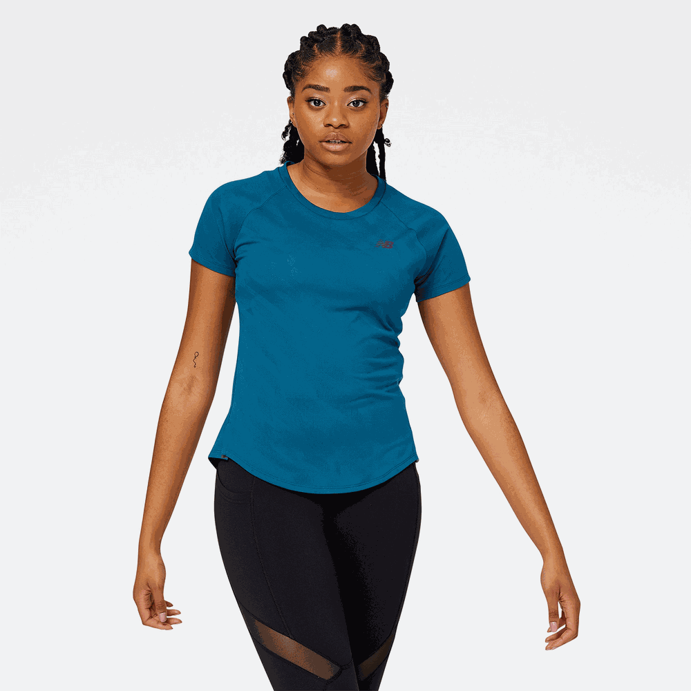 Edzőpóló női New Balance WT23281DMS – kék