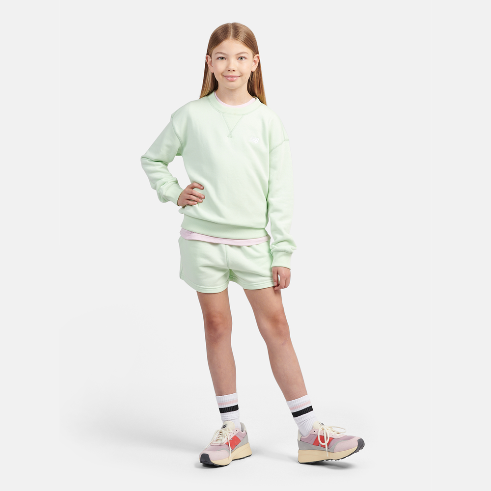 Gyerek pulóver New Balance LAKG0055MEW – menta
