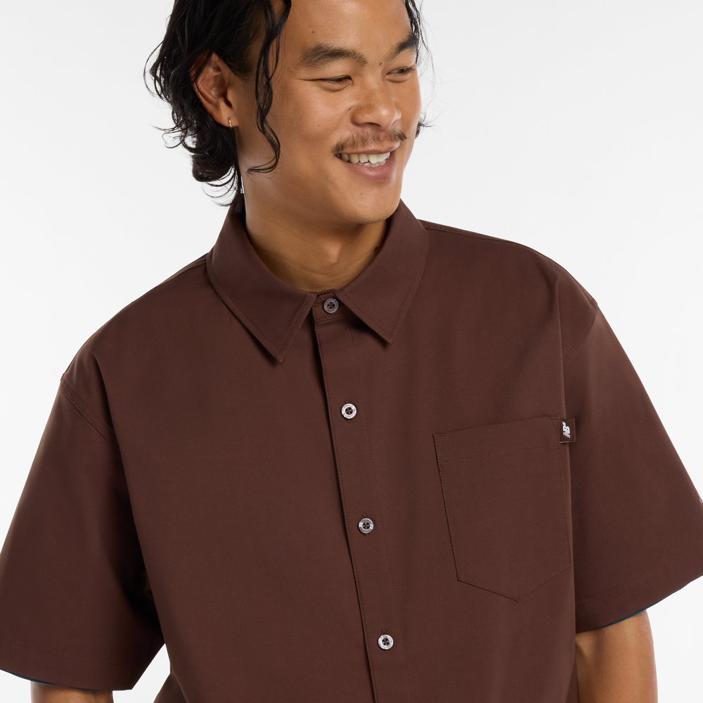 Férfi ing New Balance Numeric MT61J0V9ABJ – barna