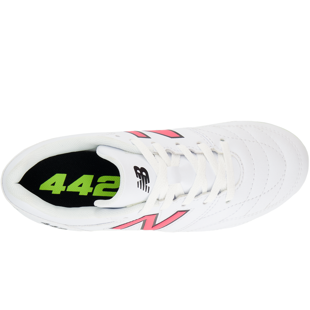 Gyermek focicipő New Balance 442 ACADEMY JNR FG V2 JS43FWH2 – fehér