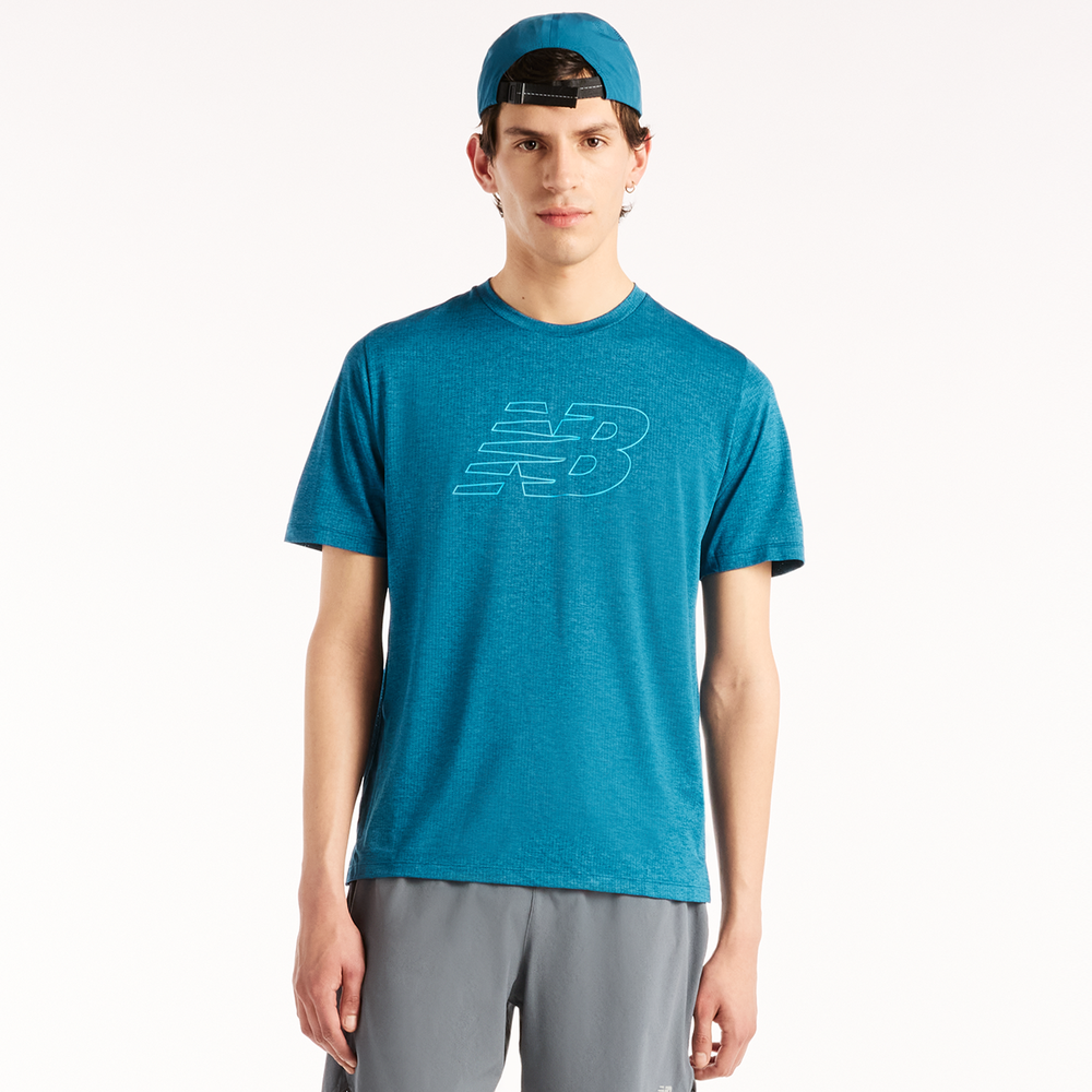 Férfi futópóló New Balance MT61W7RRSTS – kék