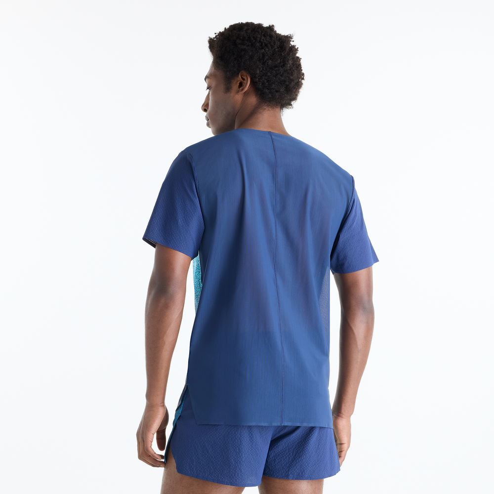 Férfi futópóló New Balance Race Day – kék