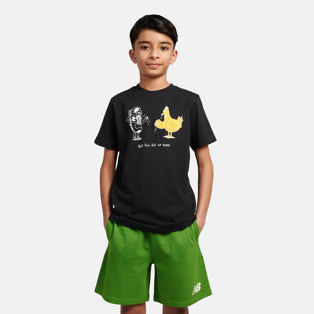 Gyerek póló New Balance LAKB0257BK – fekete