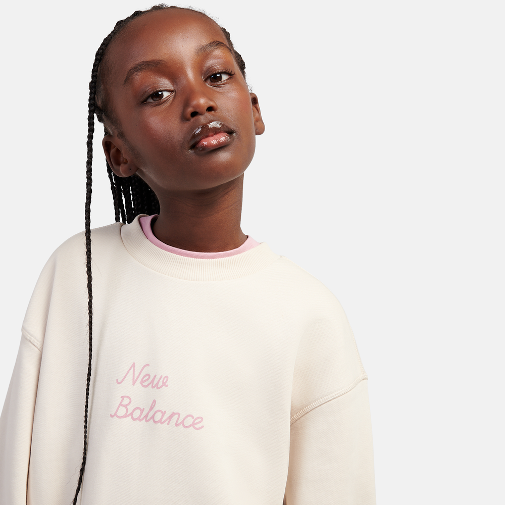 Gyerek pulóver New Balance LAKG0203BIS – bézs