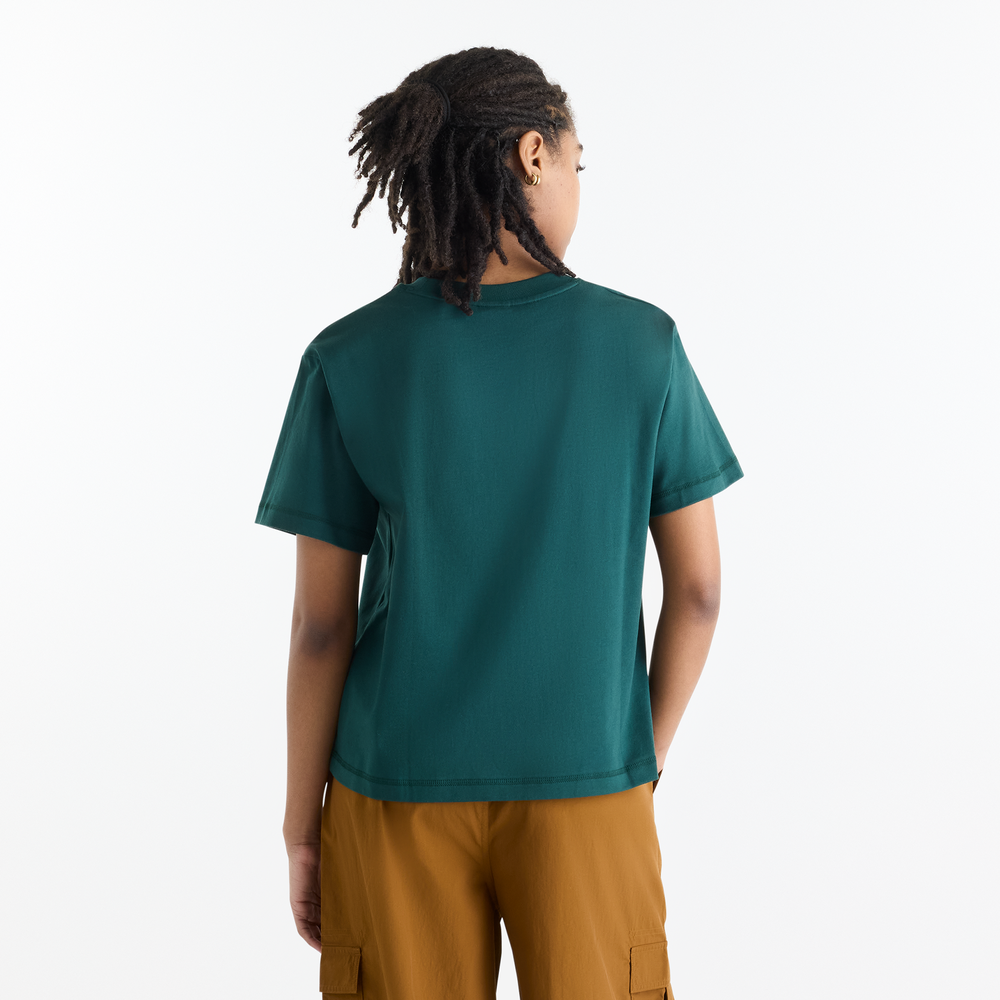 Női póló New Balance Athletics Premium Logo Hip Length – zöld